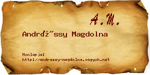 Andrássy Magdolna névjegykártya