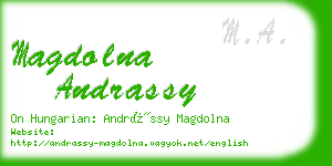 magdolna andrassy business card